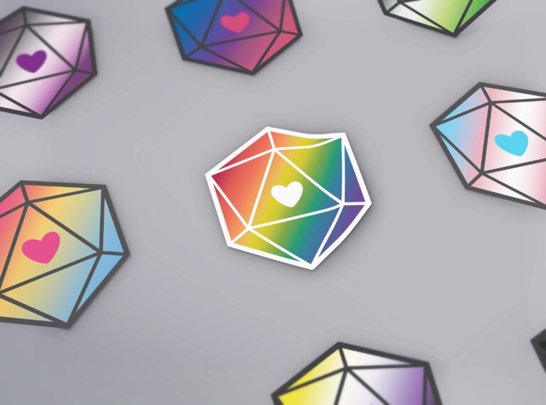 d20 “Proud Hearts” Dice Stickers