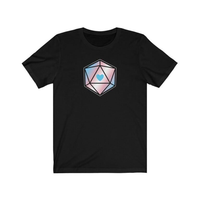 d20 Transgender “Proud Hearts” Dice T-Shirt